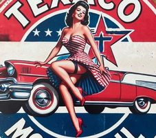 Texaco Motor Oil Pin Up Girl Blechschild -20 CM - neu!!!