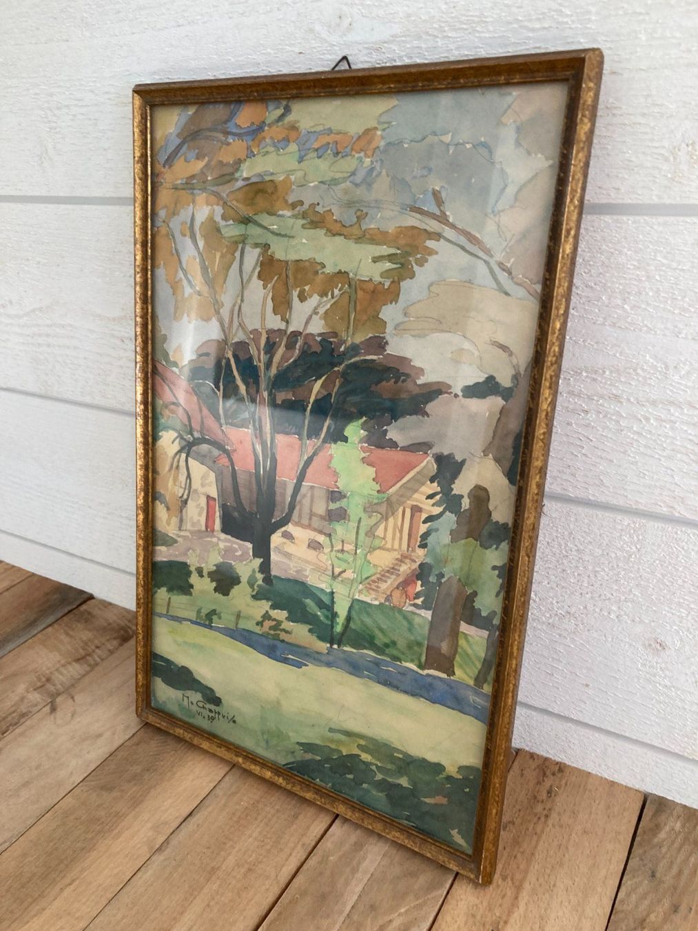 Dipinti: Marcel Chappuis-Aquarelle 1939 – Usato da Vaumarcus venduto da Arte-Lovers 1