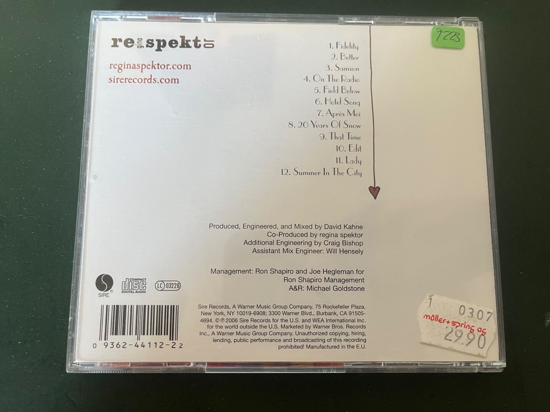 CD: Regina Spektor - Begin to Hope CD – Usato da Brugg AG venduto da corkycanada 1