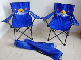 Bier Brauerei SONNENBRÄU Rebstein 2x Klappstuhl Campingstuhl
