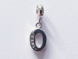 Charm Silber 925 Anhänger Buchstabe "O"(rhodiniert)