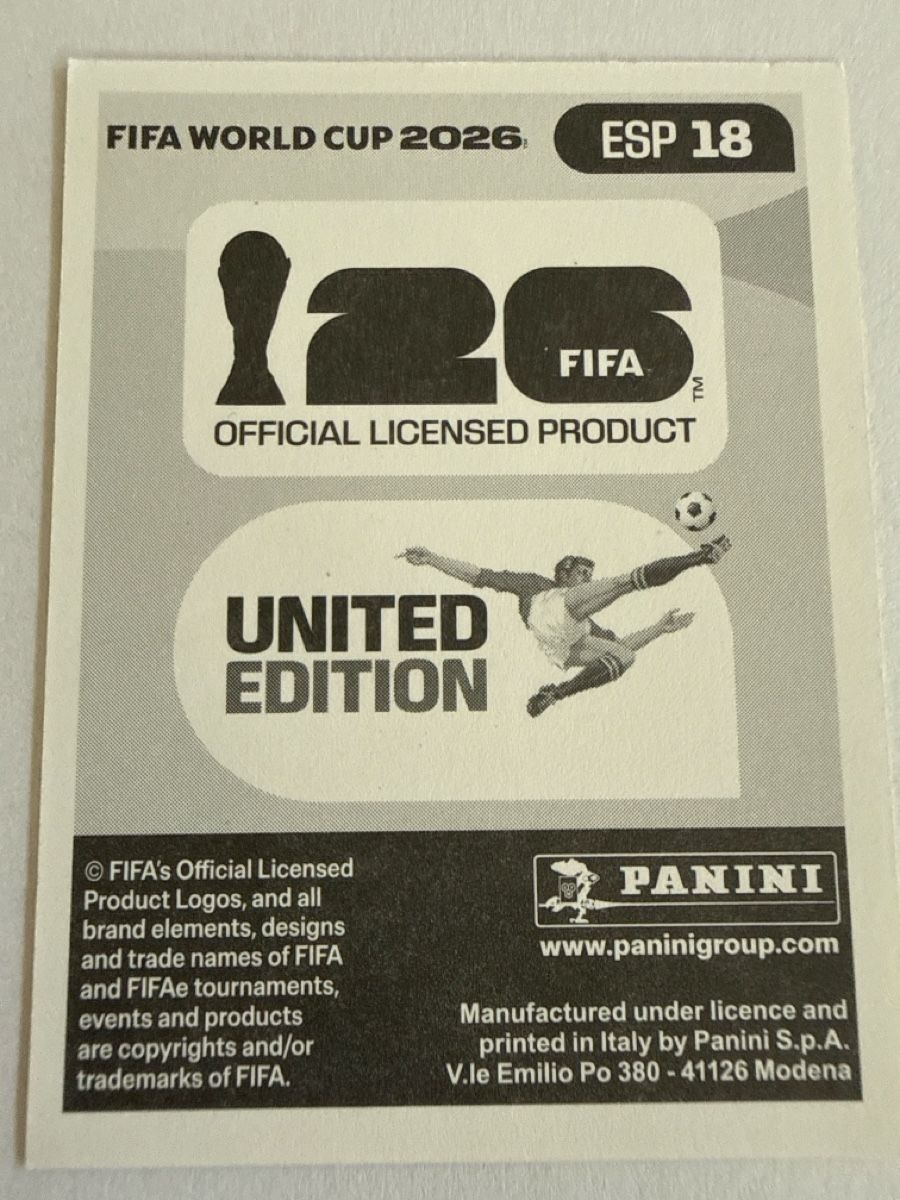 Panini Carte collezionabili: FIFA WM 2026 ESP 18 – Nuovo (secondo la descrizione) da Stäfa venduto da eko_lkv8 1