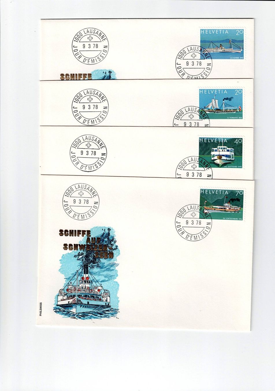 Alle Briefmarken: Schweiz, Lemanex 1978, 21 FDCs, verschiedene Ausschnitte – Gebraucht aus Hinteregg von McCharly01 1