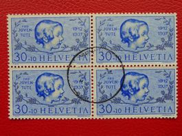 1937: J85 im Viererblock gestempelt, Kat: 48.-