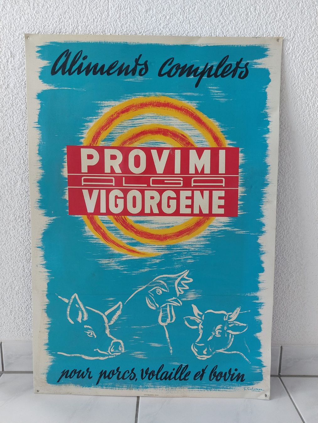 Knorr Insegne: altes Blechschild Provimi Vigorgene Kraftfutter plaque tôle – Usato da Schenkon venduto da TG10