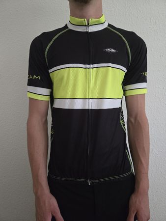 Maillot cyclisme TZAMO noir jaune blanc XL NEUF
