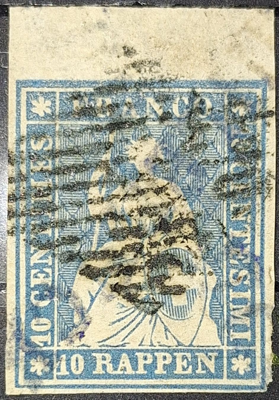 Alle Briefmarken: Strubel 23A2.a mit Attest Kat. 950.- – Gebraucht aus Balgach von SIMEON27