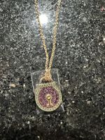 Swarovski Halskette mit Schloss-Anhänger, Modeschmuck, Gold.