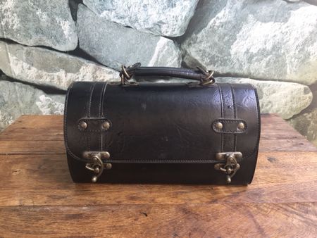 Vintage Tasche Leder schwarz, handlich und praktisch! 👜