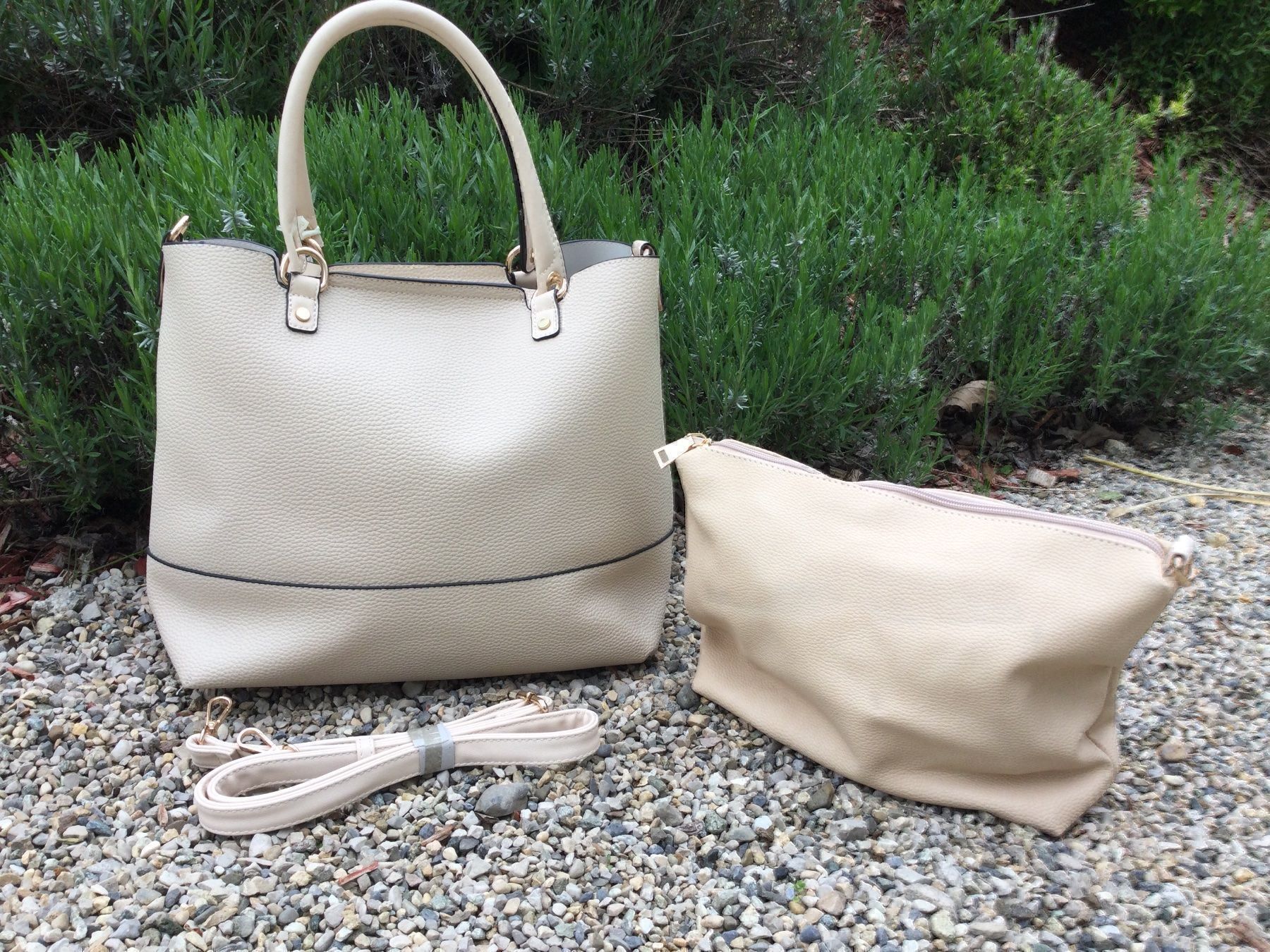 Taschen für Damen: Sac à main + Pochette beige clair AUREN – Neu und originalverpackt aus Agiez von chouchanelle 5