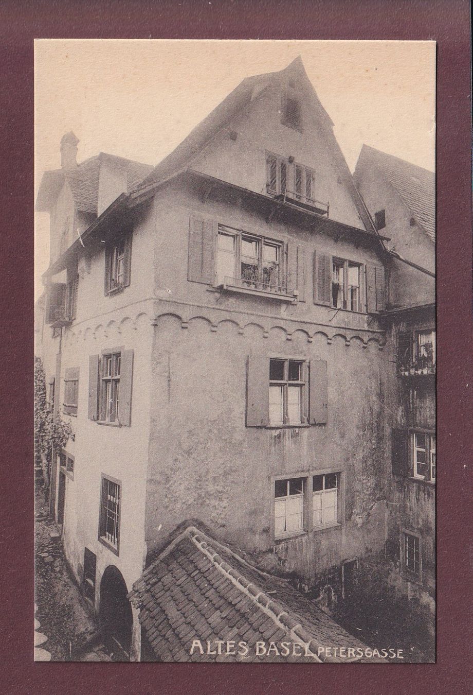 Ansichtskarten: Altes BASEL - Petersgasse – Gebraucht aus Pully von nicecards