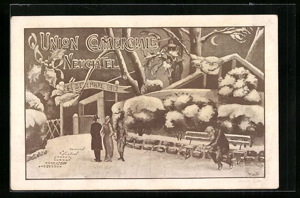 Cartes postales: Neuchatel, Union Commerciale 1912 – D'occasion à Berlin par bartko-reher