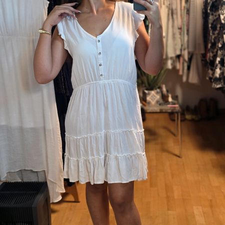 Damen Sommerkleid Weiss Gr. 40/42 Strandkleid