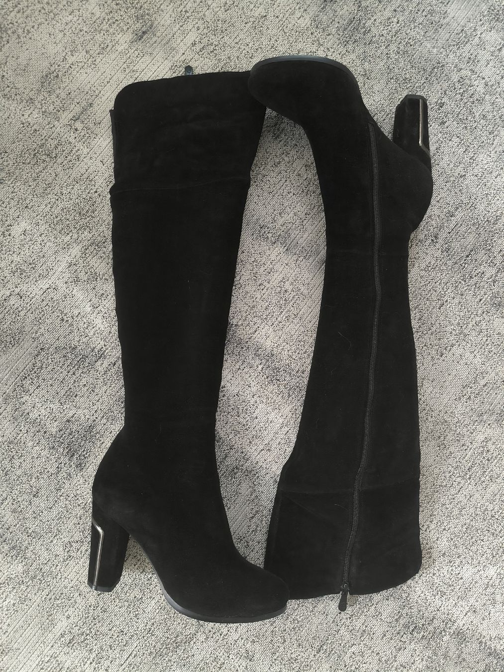 Damenschuhe: Schwarze Overknee Stiefel, echte Leder, Wildleder Gr 40 – Gebraucht aus Rüthi (Rheintal) von Boschacat