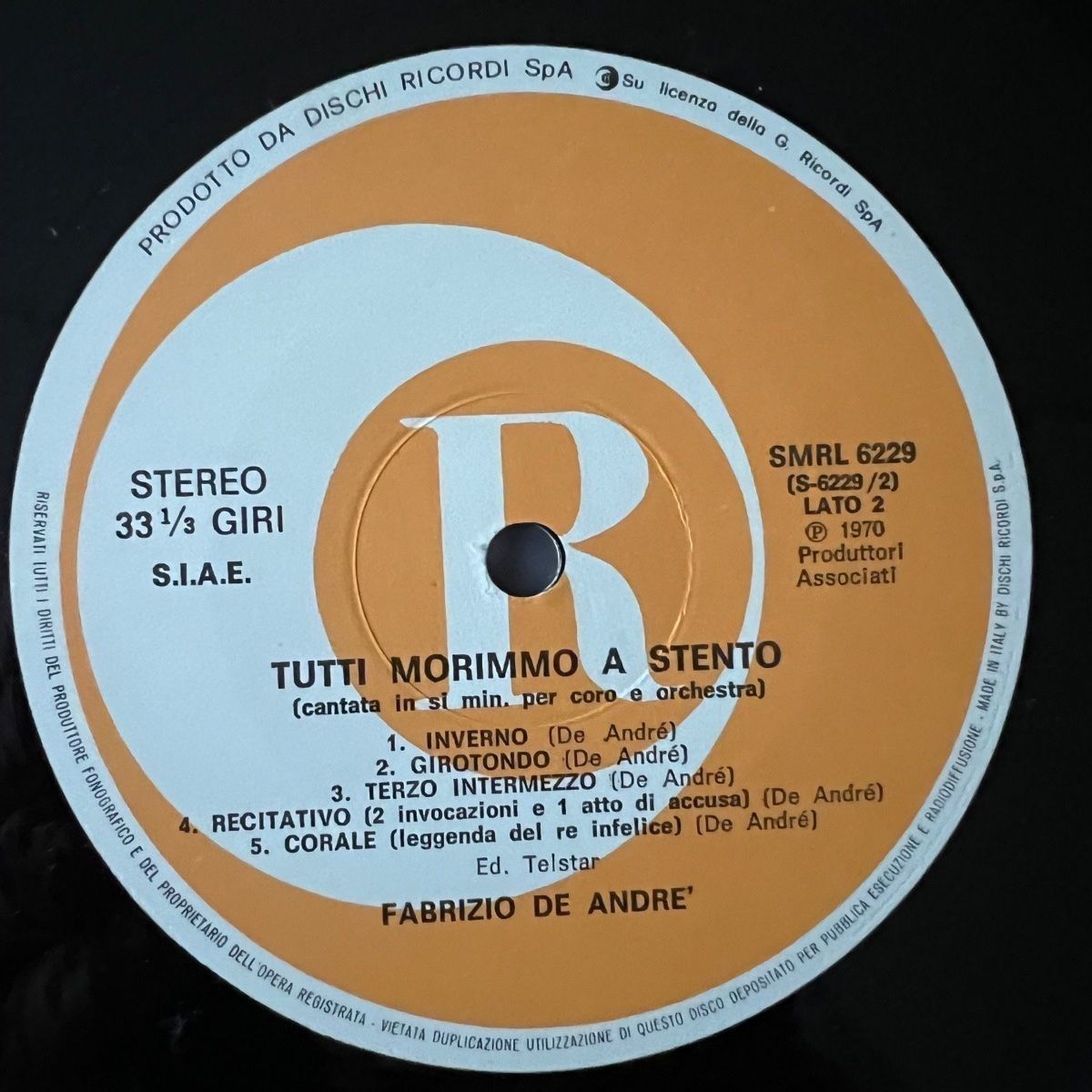 Dischi in vinile: Fabrizio De Andre - Tutti Morimmo A Stento / Italy 1978 – Usato da Gais venduto da soundcave57 2