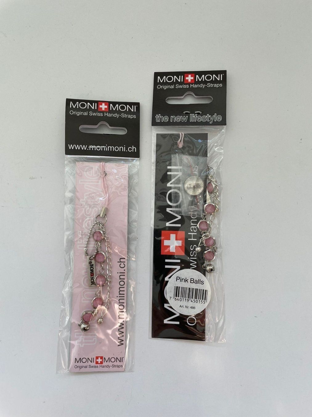 Ketten: Swiss Handy-Straps/ Kette mit Pink Balls – Neu und originalverpackt aus Wängi von LiqKojote