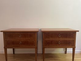 2er Set Biedermeier-Stil Nachttische / Kleine Kommoden