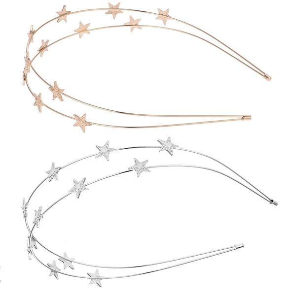 Goldener Glitzer-Haarreif Mit Sternen – Für Karneval, Silvester & Weihnachten, Universalgröße