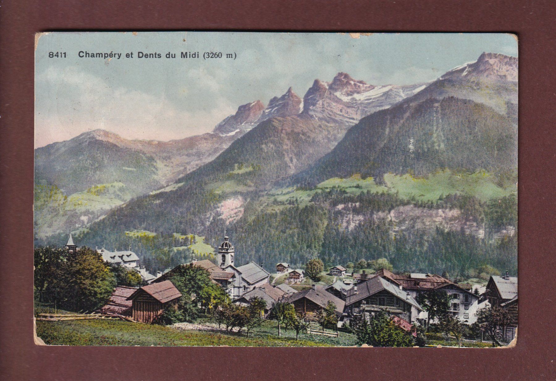 Cartoline postali: CHAMPERY - Dents du Midi - 1913 – Usato da Pully venduto da nicecards