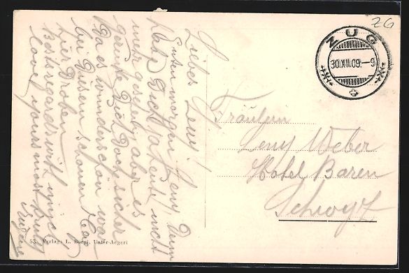 Cartes postales: AK Ober-Aegeri, Teilansicht mit Bergen – D'occasion à Berlin par bartko-reher 1