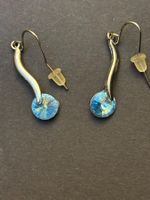 💎 Boucles d'oreilles pendantes pierres : Swarovsk bleues!