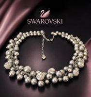 Swarovski statement Kette, vintage18k vergoldet, neu, Box