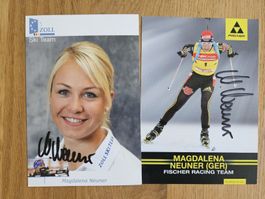 handsignierte Magdalena Neuner Autogrammkarten