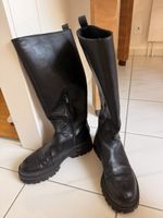 Stiefel Damen schwarz Grösse 39 Leder optik Sohle Gummi