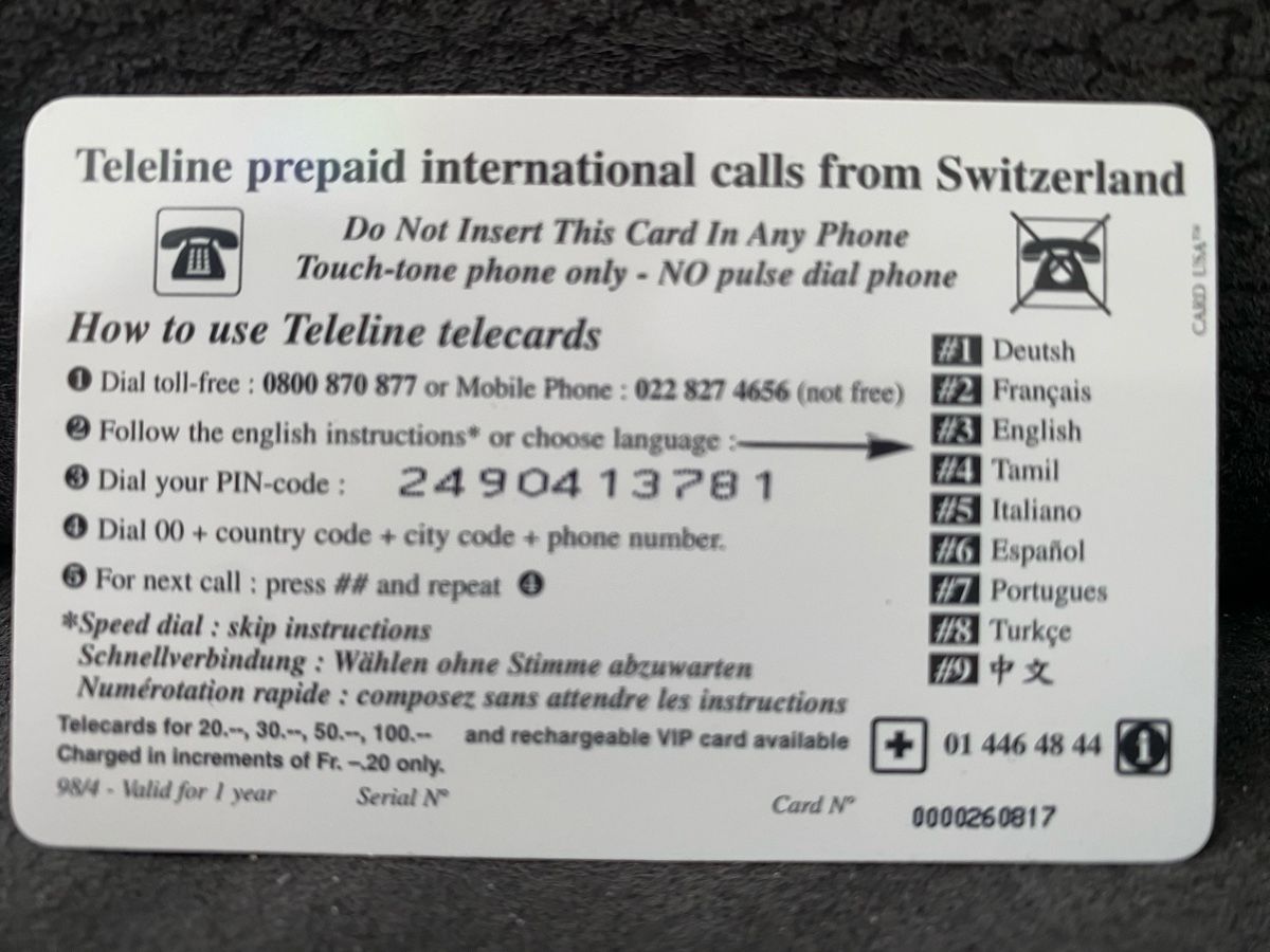 Cartes de téléphone: Teleline – D'occasion à Lausanne par babacard10 1