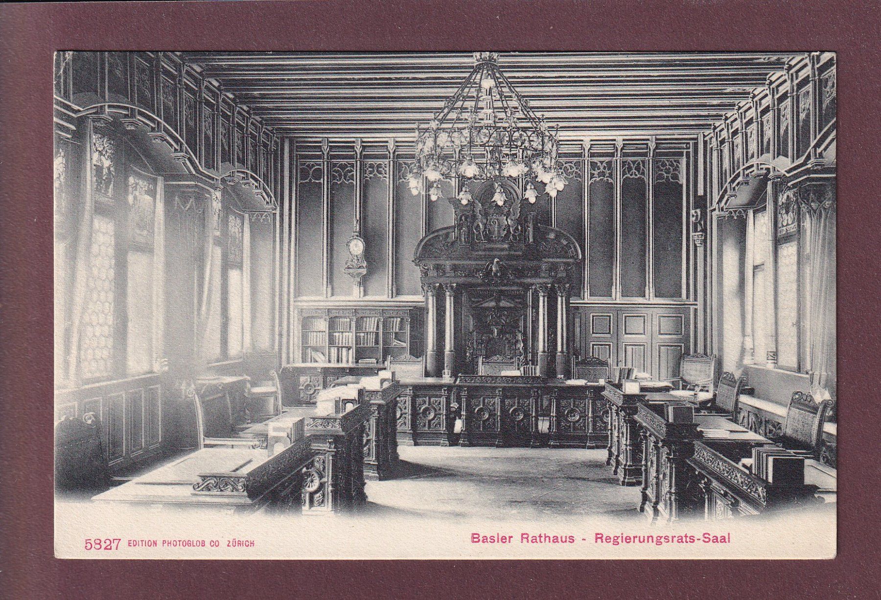 Cartoline postali: BASEL - Rathaus - Regierungsrats-Saal – Usato da Pully venduto da nicecards