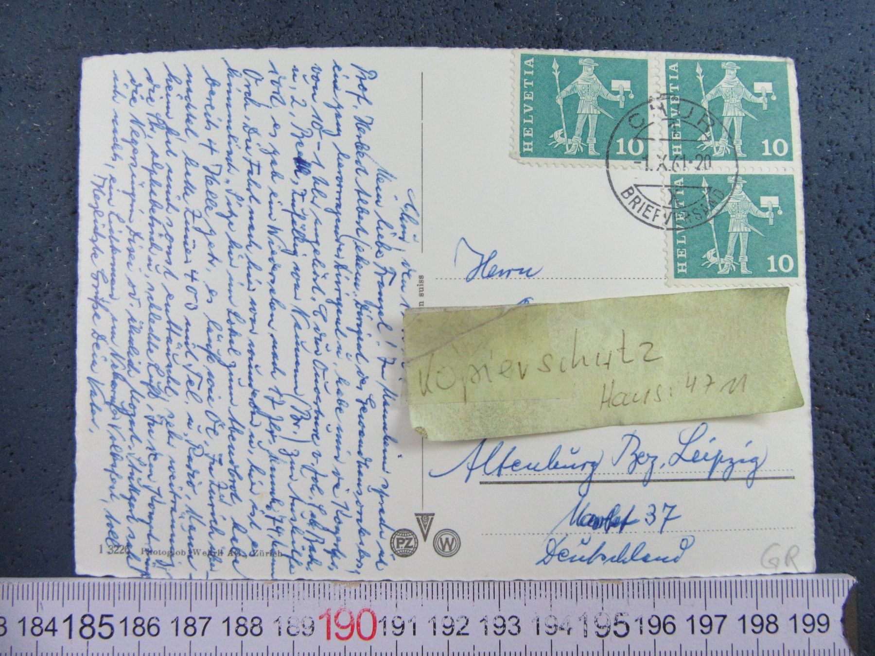 Cartoline postali: CHUR MIT SCESAPLANA 1961 GR AK – Usato da Ettingen venduto da Hausi4711 2