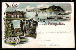 Litho Erlach, Inselpanorama St. Petersin