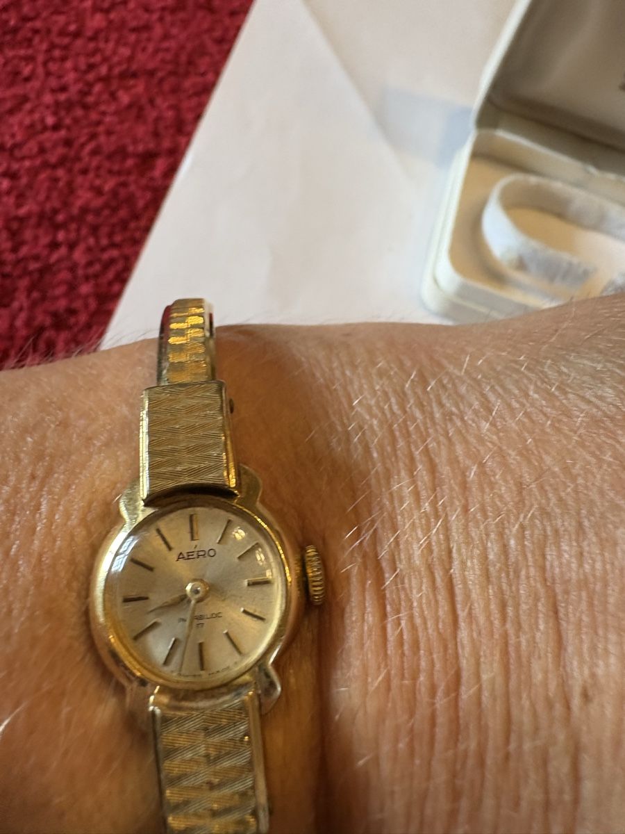 Orologi: Aero Uhr vergoldet um 1970 – Usato da Murten venduto da Tzaugg 3