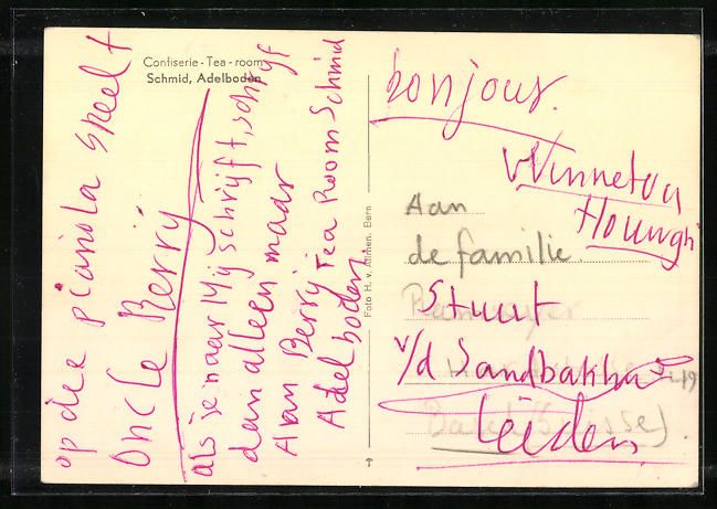 Cartoline postali: Adelboden, Confiserie-Tea-room Schmid, I – Usato da Berlin venduto da bartko-reher 1