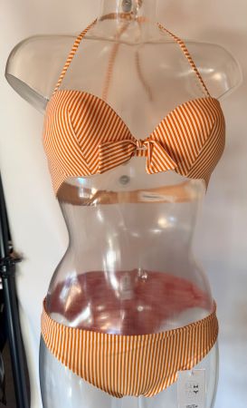 PASSIONATA, Bikini, Grösse 75B/38, Farbe Orange/Weiss