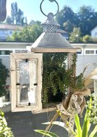 Bepflanzte Holzlaterne
