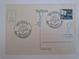 Deutsches Reich Postkarte Briefmarke 1937