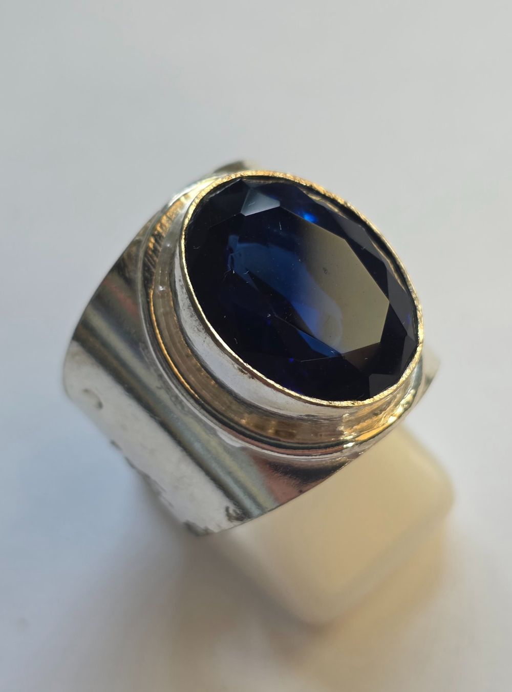 Anelli: Ring Silber blau Stein Grösse 53 Silber 925 neu – Nuovo (secondo la descrizione) da Zürich venduto da benedikt12 6