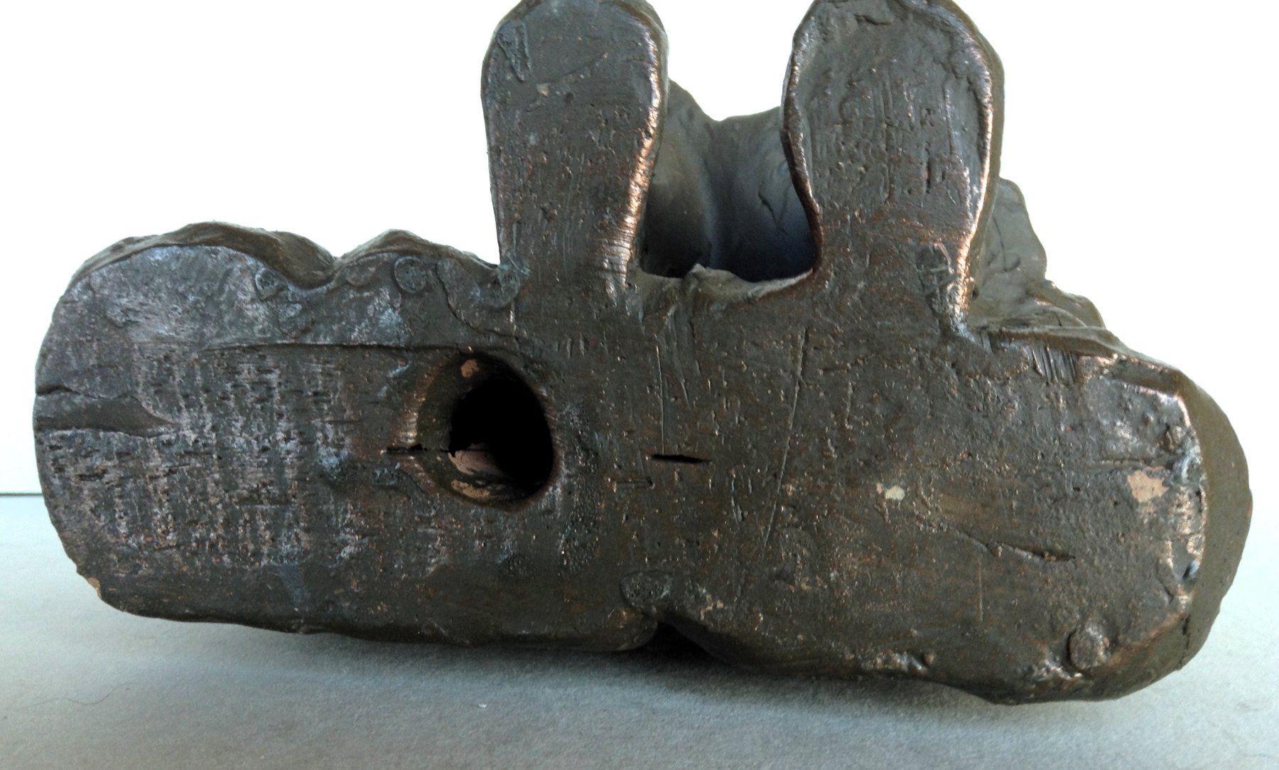Skulpturen & Statuen: Keramik Skulptur bronziert, strickendes Mädchen mit Katze – Gebraucht aus Alpnach Dorf von MZ001 5