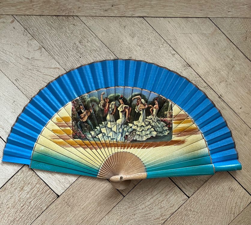 Antike Spanische Fächer aus den 50er Jahren. Flamenco-Motive (Neu ...