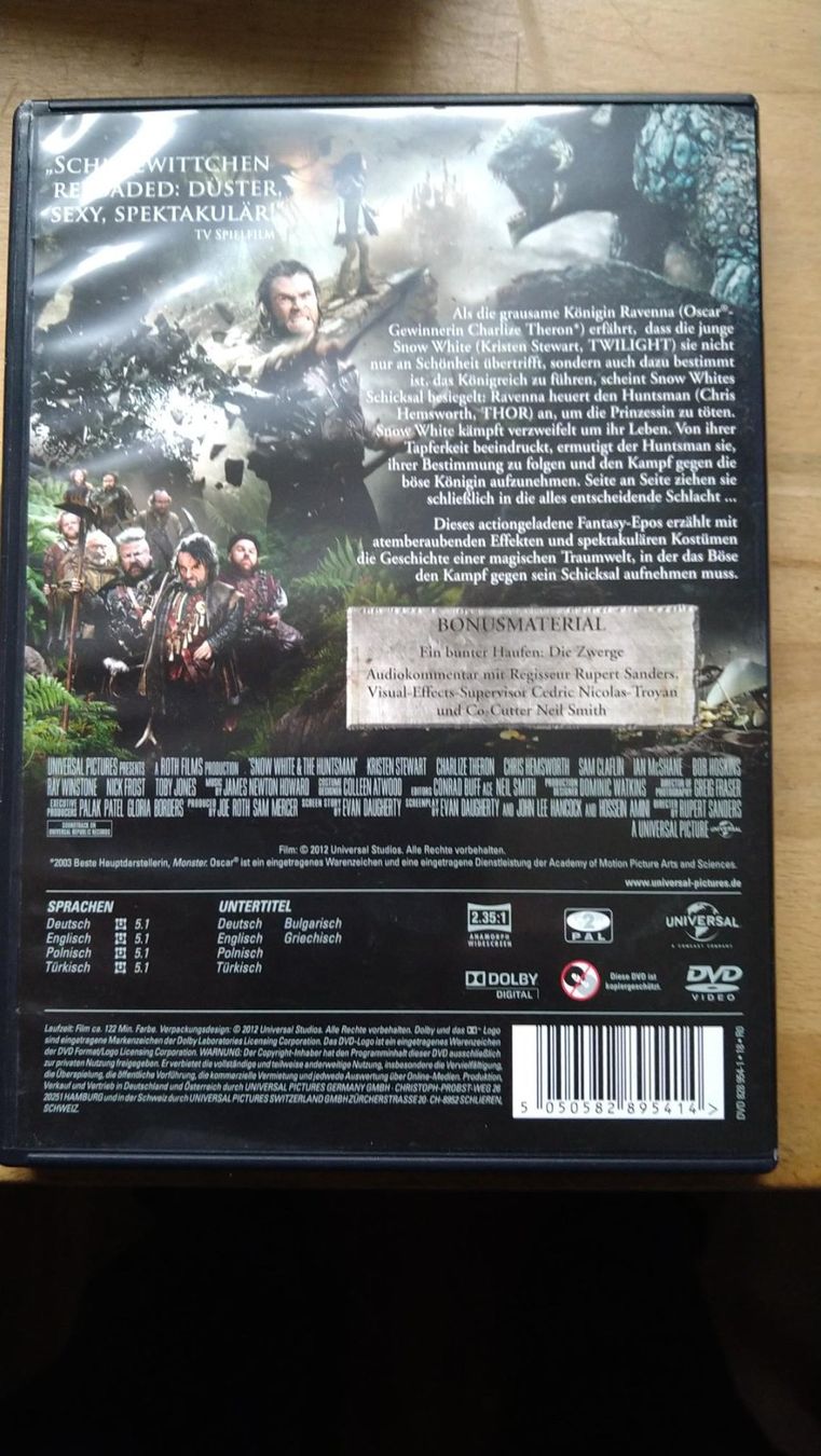 Tutti i DVDs: DVD Snow White and The Huntsman – Usato da Gelterkinden venduto da martinom 1