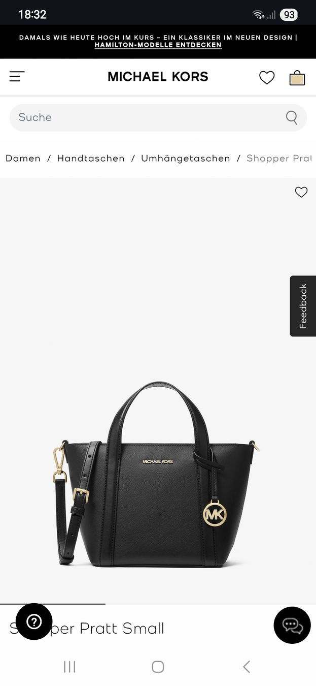 Michael Kors Borse da donna: original Michael Kors Shopper Pratt Small schwarz – Usato da bellinzona venduto da zeus6535