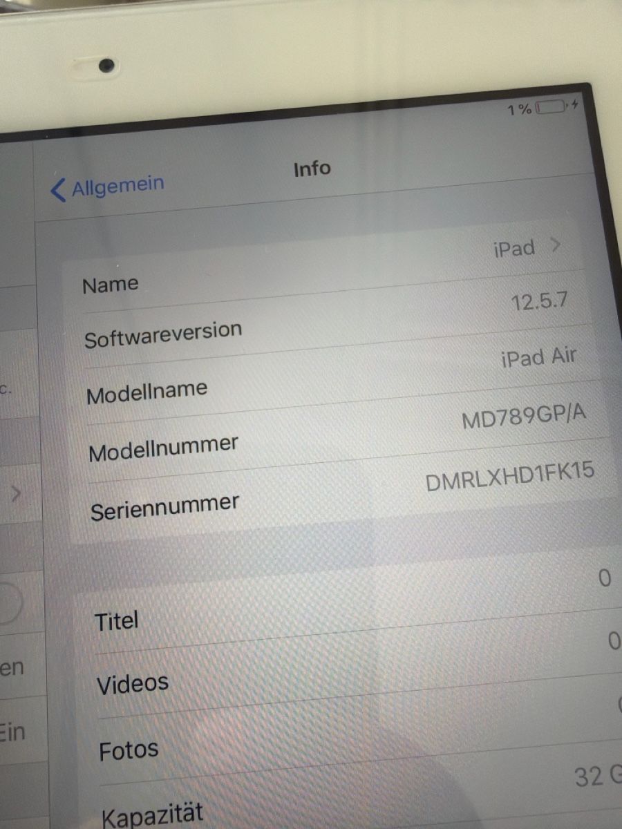 Apple Tablet PC: Apple iPad Air weiss  – Gebraucht aus Oberhasli von vinu.5 2