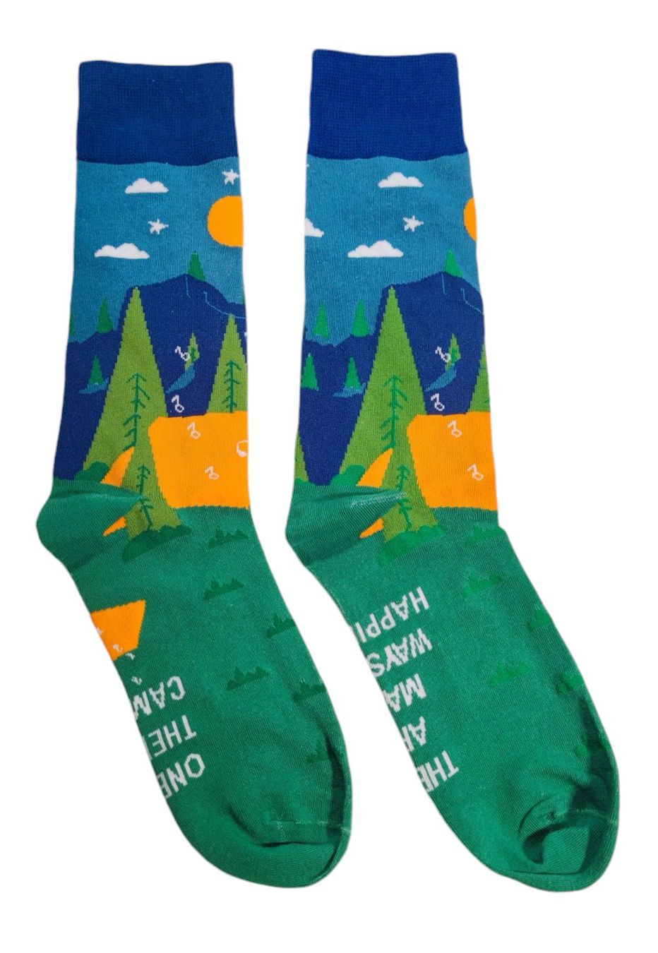 Calze: Socken Camping/Glamping/Wald/Berge/Mountaines/Forest – Nuovo e nell'imballaggio originale da Zürich venduto da amysmith