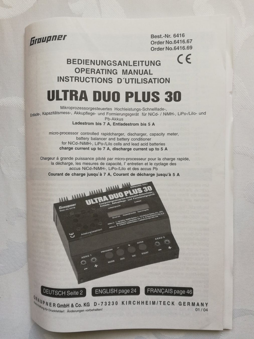 Graupner Modellismo RC: Graupner Ladegerät ULTRA DUO PLUS 30 NEU – Nuovo e nell'imballaggio originale da Witterswil venduto da ushornet 2