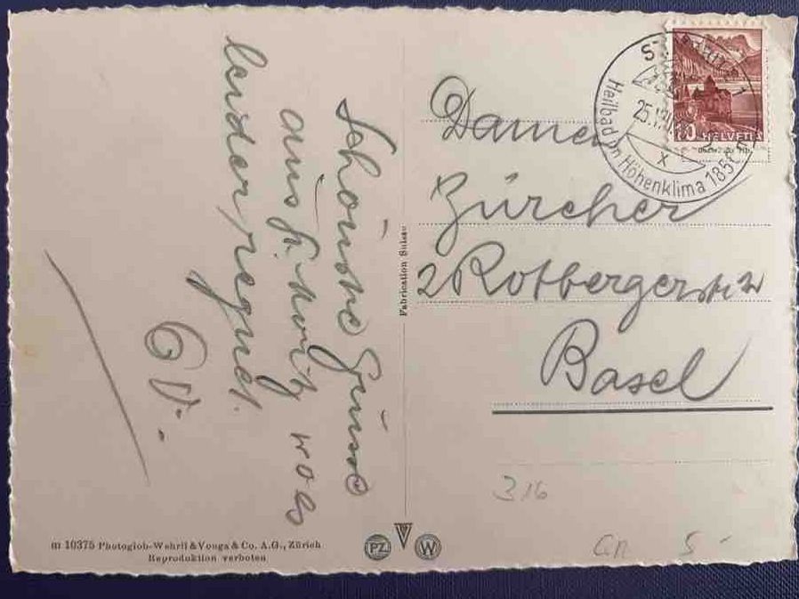 Cartoline postali: Ansichtskarte St. Moritz mit Stempel von 1943 – Usato da Fislisbach venduto da nedab45 1