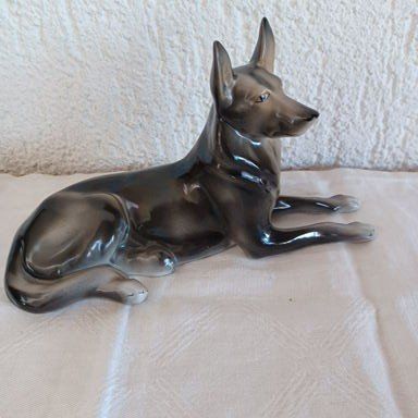 Statuette: schöner Schäferhund mit Marke – Usato da Abtwil SG venduto da luupsy