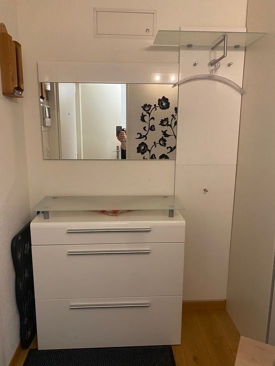 Wandgarderobe 140cm Garderobenpaneel Garderobe Flur Weiß VAASA