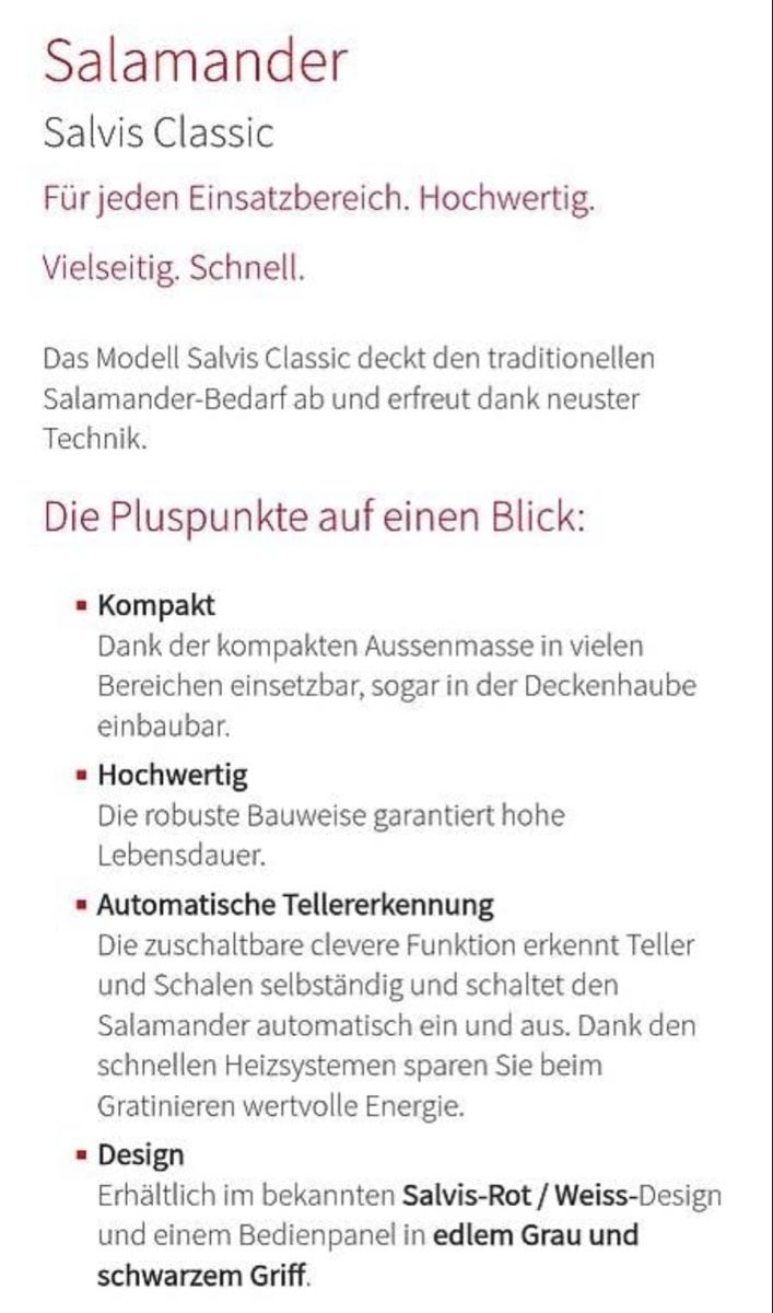 Salamander Küchengeräte: Salvis Salamander – Gebraucht aus Thun von BoNdii 1