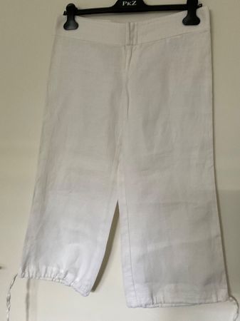Edging by In Wear 100% Leinen Hose Gr 34/36 weiss neuwertig